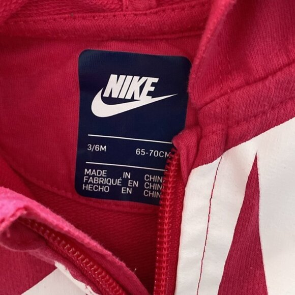 Nike Logo Hooded Pink Jumpsuit 3-6 Months - Picture 8 of 10